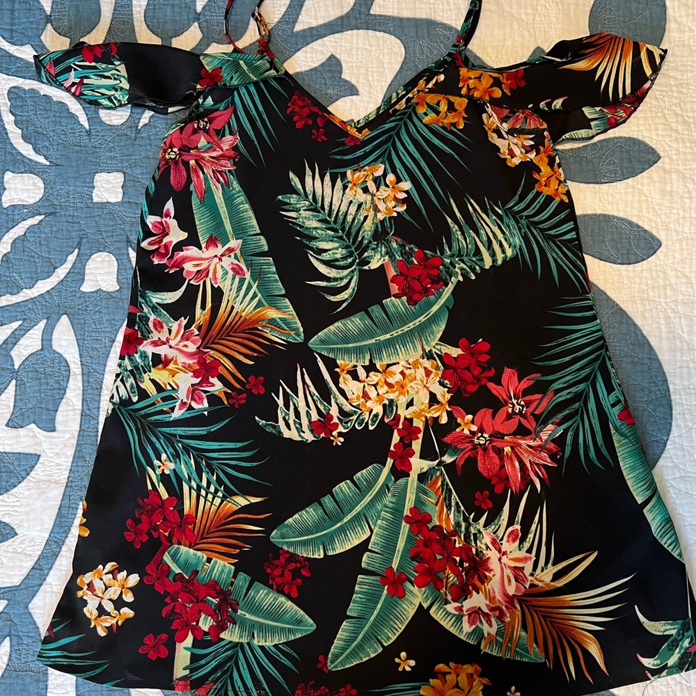 Tropical Floral Print Dress